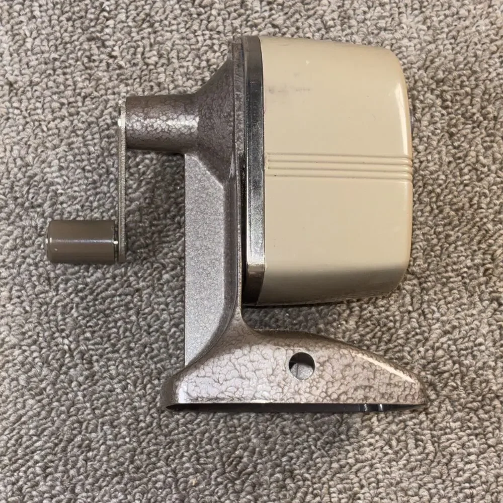 Vintage Berol VacuHold APSCO 6 Hole Pencil Sharpener Hand Crank Desk Mount